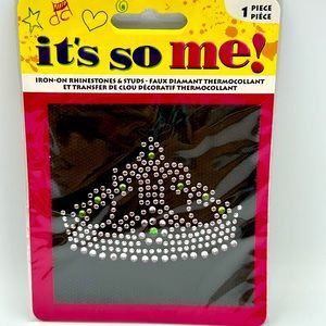 Sparkly Princes Rhinestones and Studs Tiara Iron-on